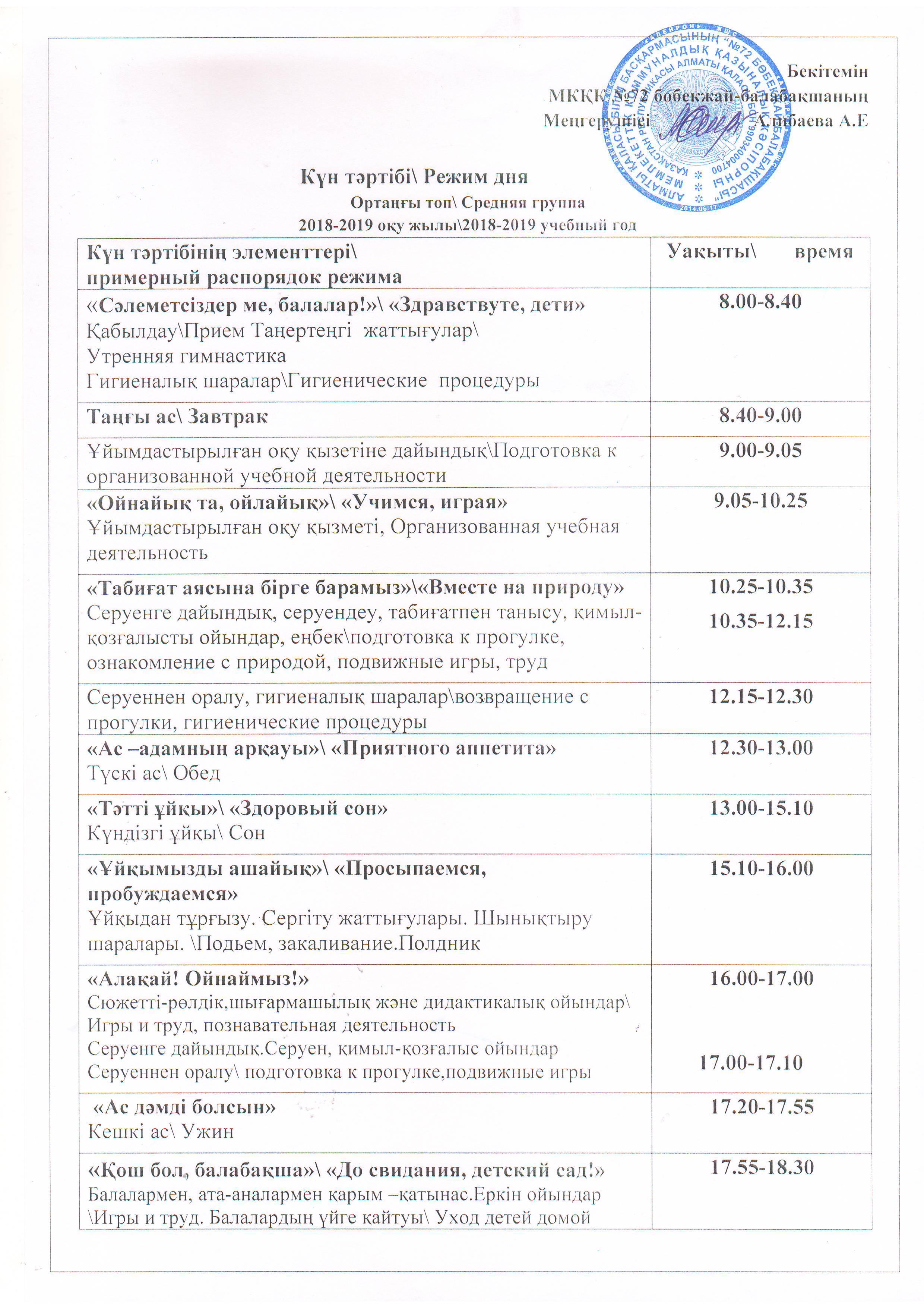 Режим дня